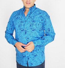 Mens The Original Ben Sherman MA1270M Paisley Alaskan Blue The Beatles Shirt