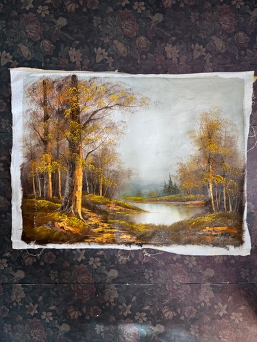 Vintage unframed oil - unframed,