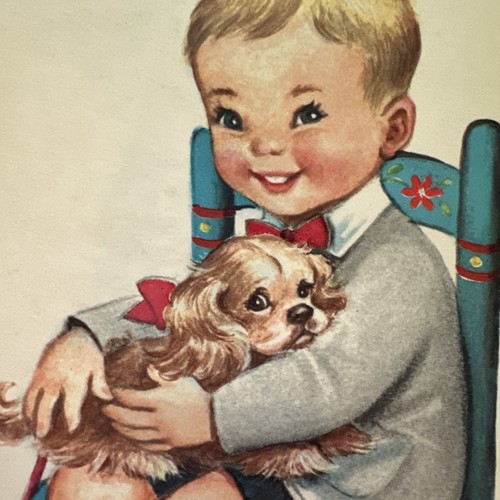 Vtg birthday card boy marjorie - birthday,