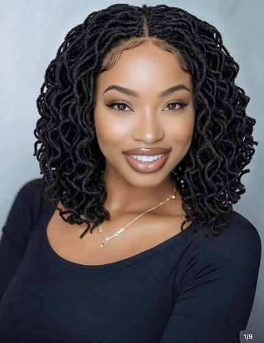 Short faux locs wig - faux, curly