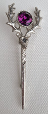 Scottish stag head brooch with - scottish,