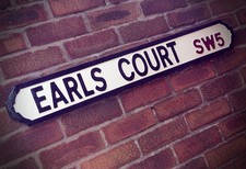 Earls Court Old Fashioned London Vintage Street Sign Road Sign