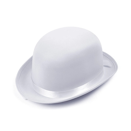 Adults bowler hat white felt - hat,