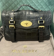Mulberry Regular Alexa Mock Croc Black Excellent Condition