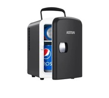 NEW ASTROAI 4-Litre/6-Can Portable Mini Fridge In Black- Z03