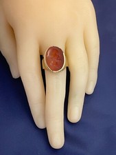 Georgian /Victorian 9ct Gold Intaglio  Signet Ring - carnelian - philosopher