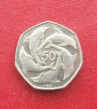 DOLPHIN 50p COIN MINT UNC 1993