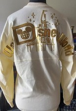 Walt Disney World Spirit Jersey Cream & Gold Sparkle Cinderella Castle UK XS