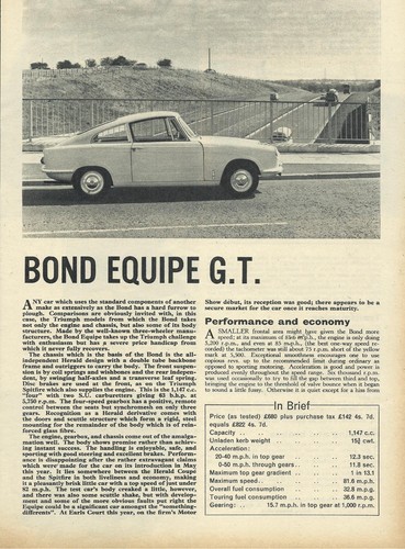 Bond equipe original 1963 - gt,