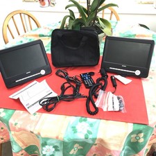 BUSH 9" DUAL SCREEN DVD PLAYER FOR THE CAR+HEADPHONE ETC-PICK UP- BUY NOW