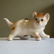 Vintage ceramic cat figurine - vintage,
