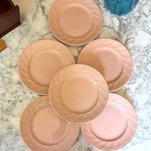 Unmarked pink ceramic embossed - ceramic,