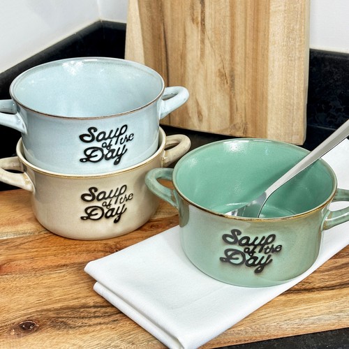 Reactive glaze soup bowls with - glaze,