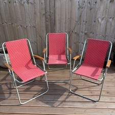 Set x3 1980s Vintage RED WHITE