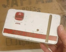 VINTAGE  AGIO JAVA CIGARILLOS 50 CIGAR CIGARETTES TIN BOX EMPTY RARE