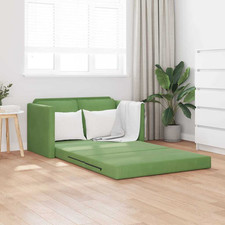Floor Sofa Bed Light Green Velvet 2-Seater 122x70x60 cm Convertible Plush