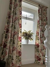 LAURA ASHLEY Peony Garden Floral Curtains 90 W 90 D Long 229cm cottagecore VGC 