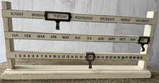 Perpetual Sliding Wooden Calendar Vintage Rustic