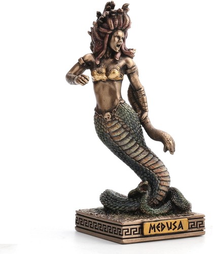 Medusa bronze miniature statue - bronze,
