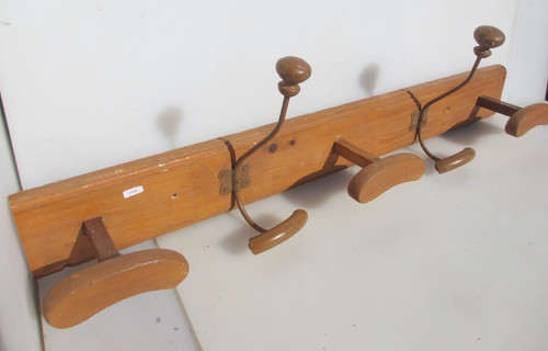 Large vintage wooden coat rack - large,