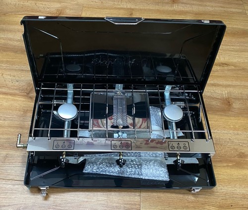 Halfords double hob grill - &,