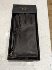 New Boxed Paul Costelloe Chocolate Brown Gloves Soft Leather Medium Size M - £69
