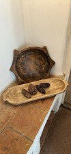 large wooden dough bowl
