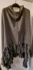Topshop Long Grey  Poncho With Tassels  One Size Brand New With Tags