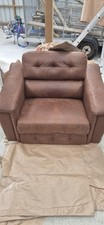 Lazy Boy Wide Electric Recliner Chair MAPLE Brown Faux Leather 130 Wide