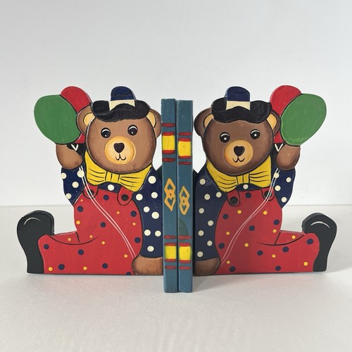 Teddy bear wooden bookends - teddy,