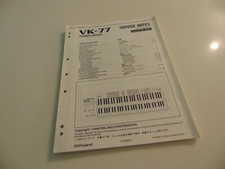 Roland VK-77 Combo Organ Keyboard Service Notes Repair Shop Manual