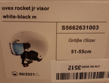 UVEX ROCKET JR VISOR SKI HELMET SIZE 51-55 WHITE BLACK M S5662631003  HAS MARKS