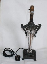 WIDDOP BINGHAM & Co TALL CRYSTAL & BRONZE (RESIN) EFFECT ART NOUVEAU STYLE LAMP