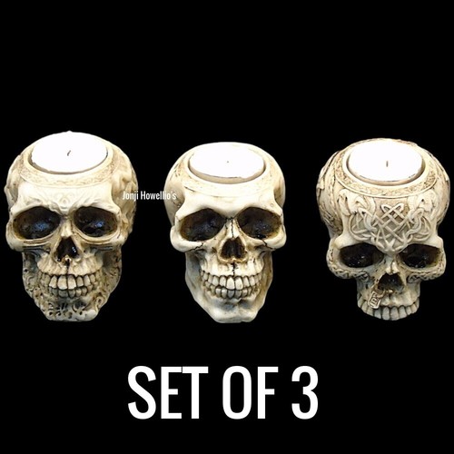 Gothic skull tea light candle - tea,