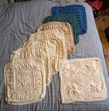 Vintage Afghan Crochet - Knit Cushion covers X 8 - Fabulous condition