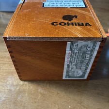 VINTAGE COHIBA CIGAR BOX WOODEN JOINTED SLIDE LID EMPTY