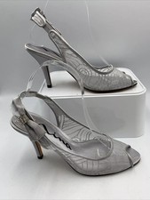 Nina Designer Sliver Slingback Court Shoes. Stiletto. New. Size 4
