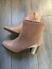 Marks And Spencer Insolia Vegan Faux Croc Skin Heeled boots Size 7, 7.5, 8