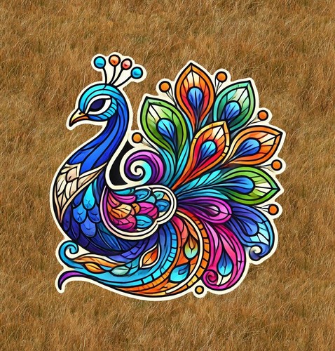 Beautiful peacock stained - peacock, in