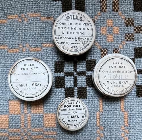 Four antique cat tonic pill - four,
