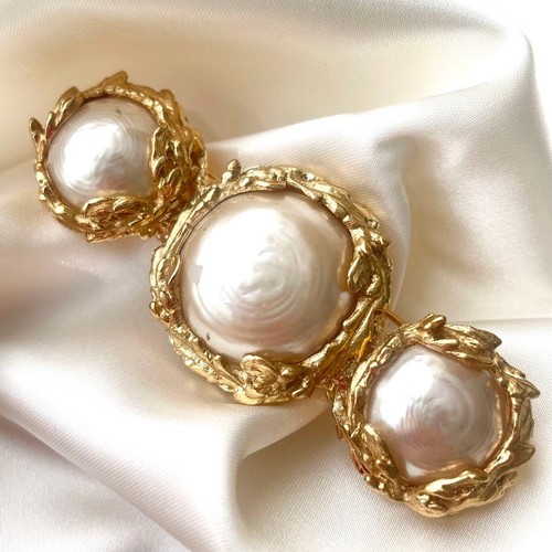 Ysl pearl brooch vintage - pearl,