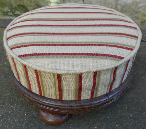 Vintage low round footstool - low,