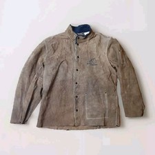 Vintage BLACK STALLION Revco Cowhide Suede Leather Snap Button Welding Jacket XL