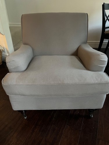 Armchair linen with turned - ,