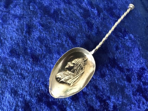 Antique silver salt spoon - silver,