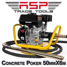 JOBSITE Concrete Vibrating Poker with Petrol Engine Unit & 6m x 50mm Hose NEW