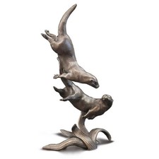 Otter Pair - Miniature Bronze