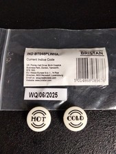 Bristan Art Deco Tap Head Indices Set Hot And Cold Size 11.5mm-16.5mm New Pair