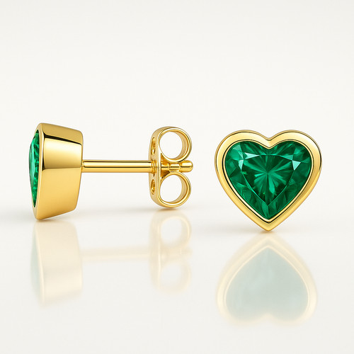 9ct yellow gold silver heart - &,