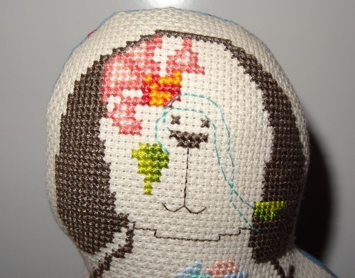 New dog flowers figurine - new,